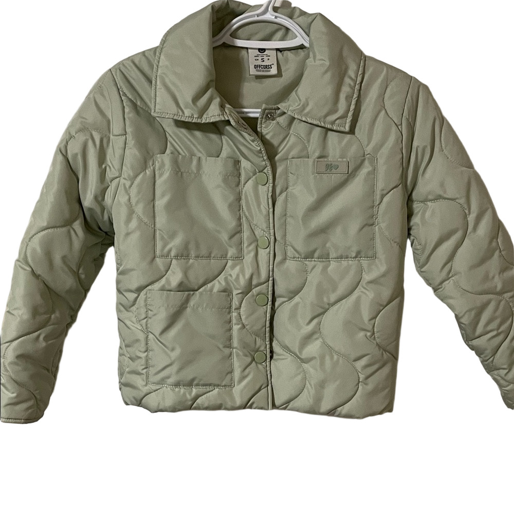 Kids Offcorss Light Green Quilted Jacket Size Small